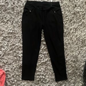 Black plus size spandex pants